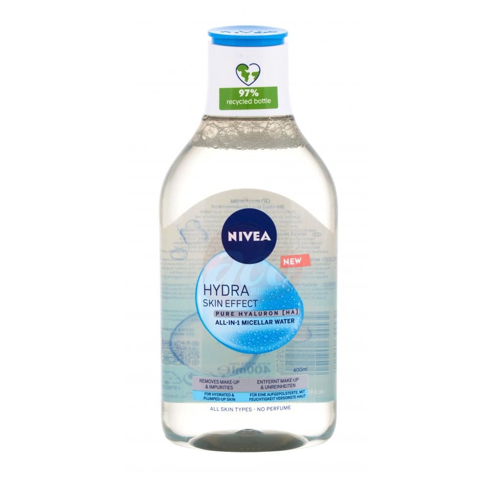 Apa micelara Nivea Hydra Skin Effect cu acid hialuronic pur, 400 ml