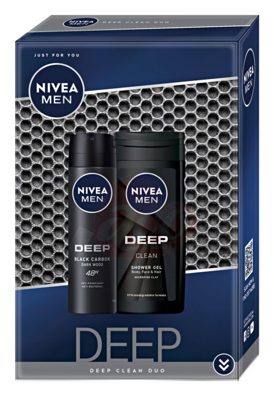 Set cadou Nivea Deep Clean Duo - spray anti-perspirant si gel de dus